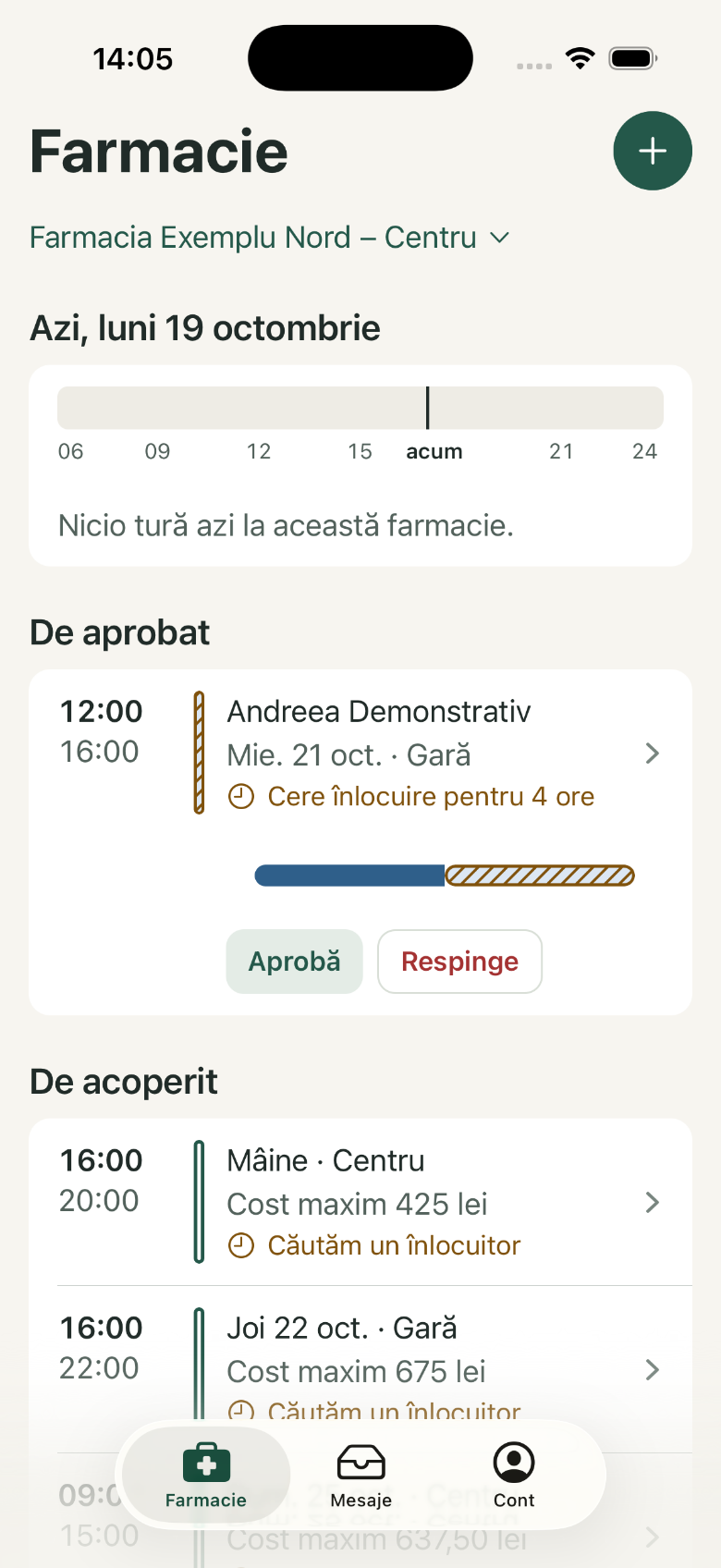 Farmacie: 1. De aprobat; 2. Aprobă și Respinge; 3. De acoperit